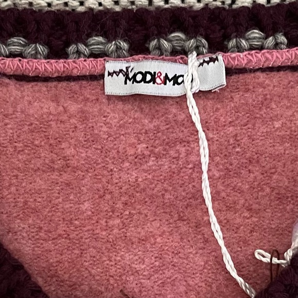 y2k Sweater M Pink Blue Argyle Pastel Preppy Quirky Academia Twee - Picture 4 of 16